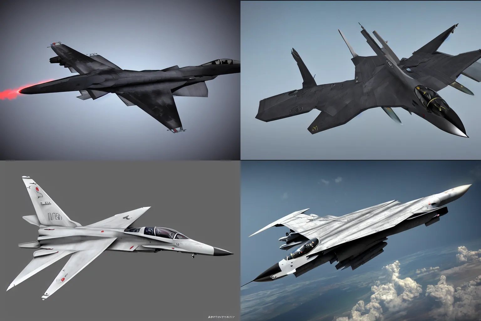 Prompt: modernistic fighter jet, realistic, tomcat raptor hornet falcon, digital art, trending on artstation, detailed