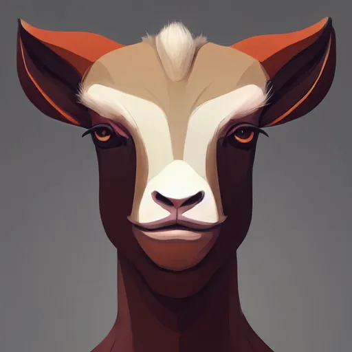 Image similar to face icon vector minimalist mystic goat, loftis, cory behance hd by jesper ejsing, by rhads, makoto shinkai and lois van baarle, ilya kuvshinov, rossdraws global illumination