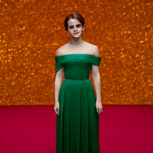 Image similar to Emma Watson in front of a greenscreen, EOS-1D, f/1.4, ISO 200, 1/160s, 8K, RAW, symmetrical balance, in-frame, Dolby Vision