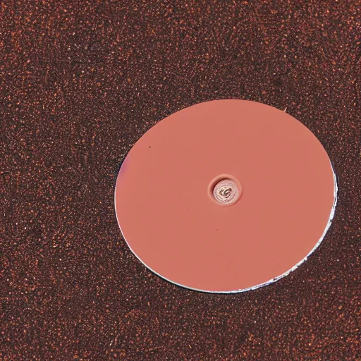 Prompt: a blank cd in red sand