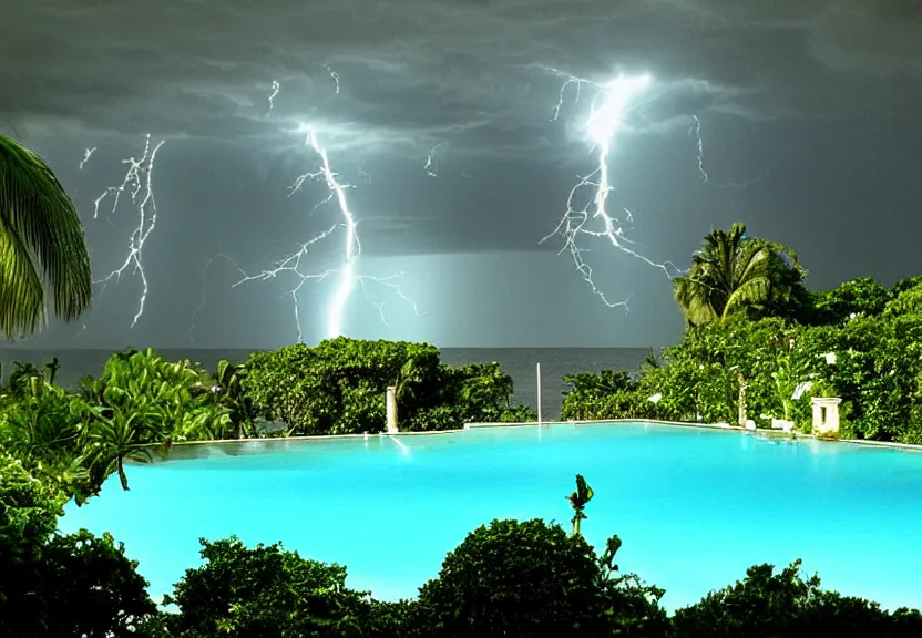 Image similar to Palace of the chalice, refracted sparkles, thunderstorm, greek pool, beach and Tropical vegetation on the background major arcana sky, 2005 blog, dslr camera IMG_4016