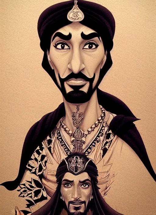 Image similar to highly detailed portrait of disney's jafar, magnificent, photographic realistic background, by james gilleard, by joe fenton, by kaethe butcher, trending on instagram, award winning details