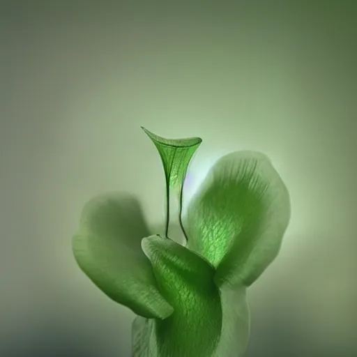 Prompt: A translucent plant by Zdzislaw Beksinski, detailed, macro photography