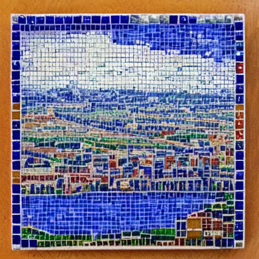 Image similar to grangemouth in tiny mosaic tiles by erin hanson