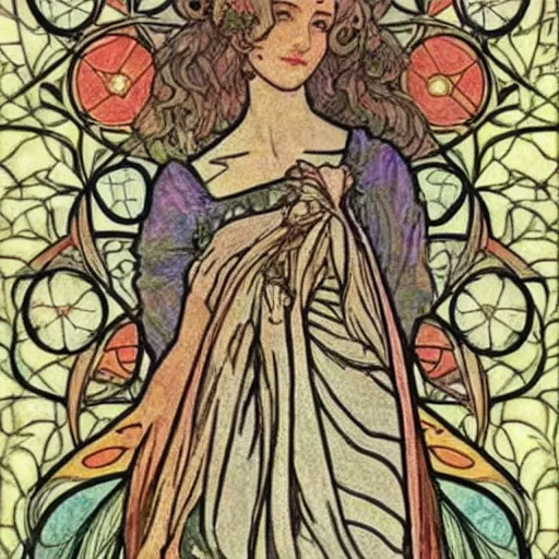 Image similar to beautiful painting of companion - cube!!!!!!!!!!!!!!!!! companion - cube!!!!!!!!!!!!!!!!!, art nouveau. by william morris, andreas rochas, mucha, gaudy colors. intricate linework. sharp edges.
