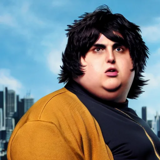 Image similar to andy milonakis in fist of the north star, 4 k