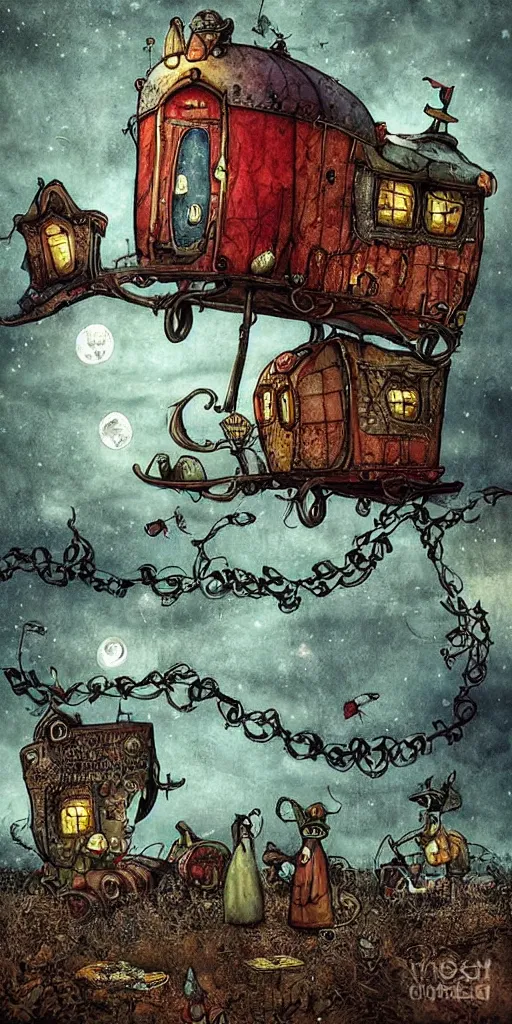 Prompt: a caravan by alexander jansson