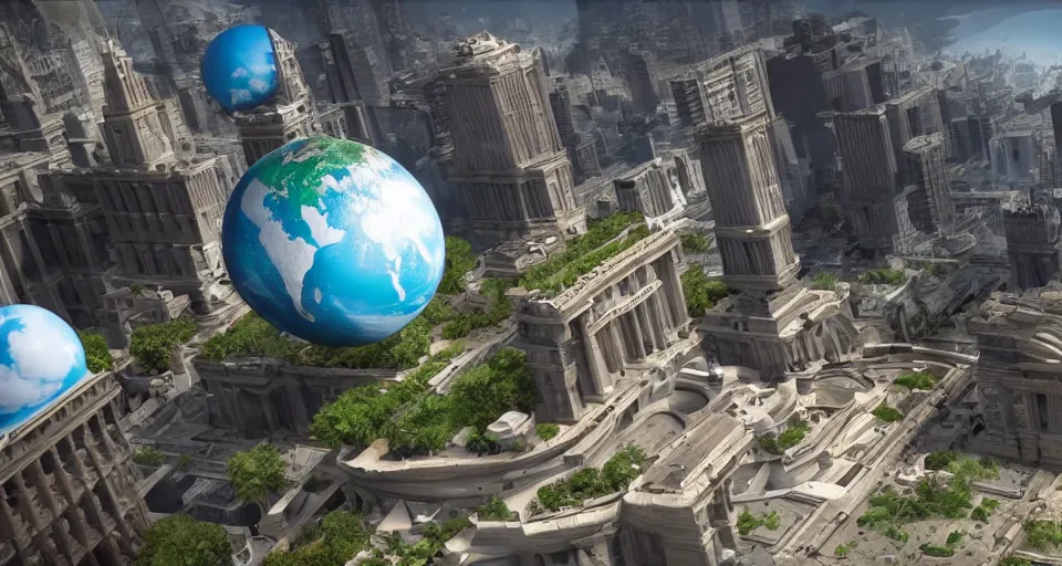 Image similar to the seven world wonders of the future, hyper realistic render, realistic, 8 k render, unreal engine 5 render