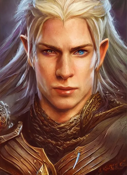 Image similar to half - elf, ultra detailed fantasy, dndbeyond, bright, colourful, realistic, dnd character portrait, full body, pathfinder, pinterest, art by ralph horsley, dnd, rpg, lotr game design fanart by concept art, behance hd, artstation, deviantart, hdr render in unreal engine 5