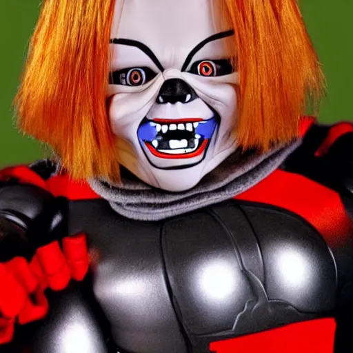 Prompt: screaming chucky doll in style of iron giant film