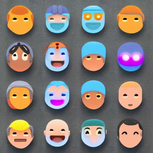 Image similar to new ios 1 6 emojis concept art