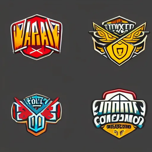 Prompt: multiple concept art logo variants vector stylized 4 k