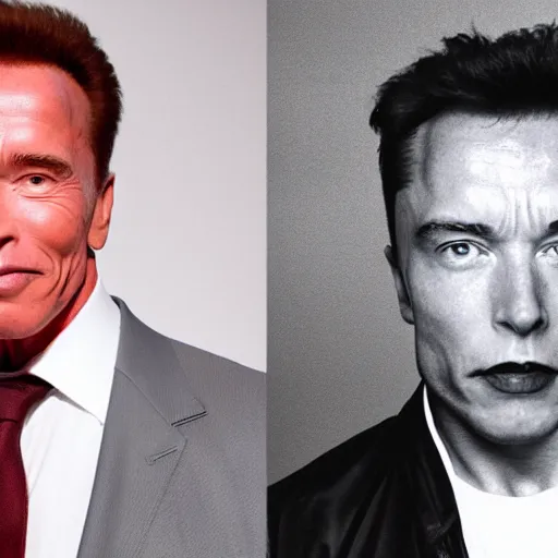 Image similar to body of arnold schwarzenegger with the head of elon musk