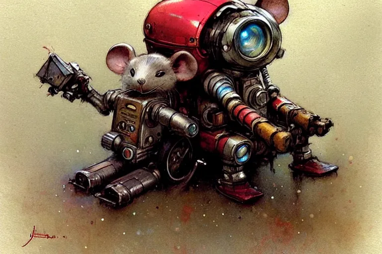 Image similar to adventurer ( ( ( ( ( 1 9 5 0 s retro future robot mouse explorer vehical. muted colors. ) ) ) ) ) by jean baptiste monge!!!!!!!!!!!!!!!!!!!!!!!!! chrome red