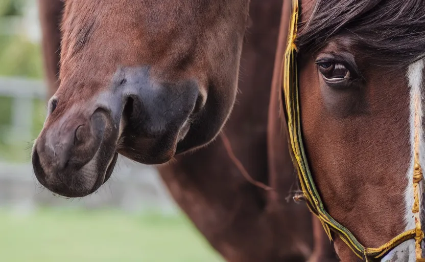 Prompt: horse with 8 eyes looking at camera, 5 0 mm, 8 k, odd,