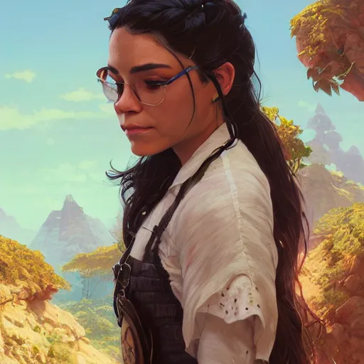 Image similar to highly detailed portrait, vanessa hudgens, in gta v, stephen bliss, unreal engine, fantasy art by greg rutkowski, loish, rhads, ferdinand knab, makoto shinkai and lois van baarle, ilya kuvshinov, rossdraws, tom bagshaw, global illumination, radiant light, detailed and intricate environment