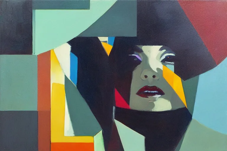 Prompt: 2001: A Space Odyssey. Subject is coherent, geometric shapes in a variety of colors by Malcolm Liepke dynamic, artificial