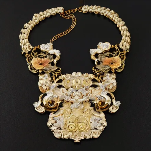 Image similar to fine beautiful rococo artnouveau necklace