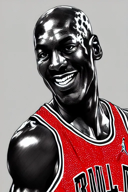 Prompt: michael jordan, manga cover art, detailed color portrait, artstation trending, 8 k, greg rutkowski