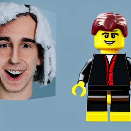 Image similar to xqc as a lego figure