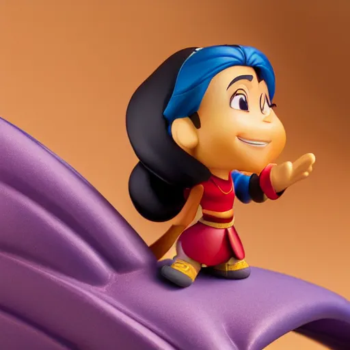 Prompt: side view of disney and pixar aladdin as nendoroid, side view, 8 k hd dof, kodak film,