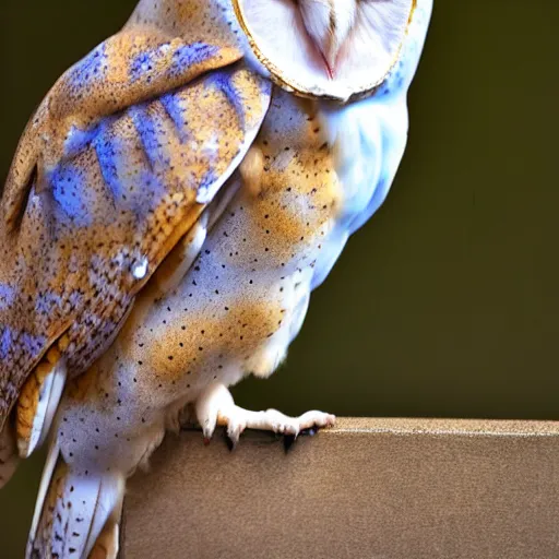 Image similar to barn owl in a suit, very detailed, album photo, canon shot