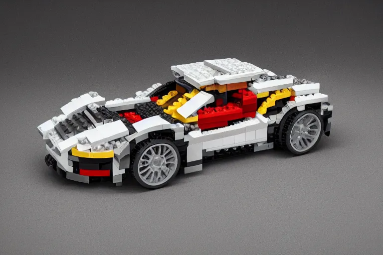 Image similar to Porsche made out of Lego, octane render, studio light, 35mm,