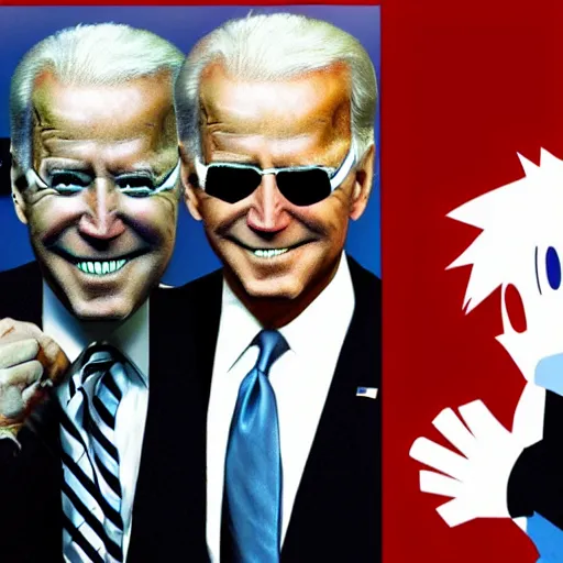 Prompt: joe biden as a kingdom hearts villain, low - quality fan - art. poorly rated. made in mspaint, fantasy, fashionable rpg clothing