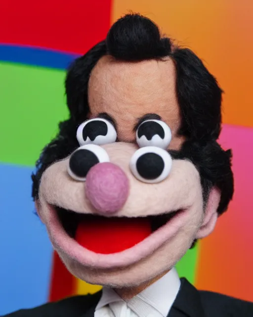 Prompt: jose maria aznar as a muppet. highly detailed felt. hyper real photo. 4 k.