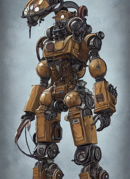 Image similar to pathfinder robot from apex legends character portrait, portrait, concept art, intricate details, highly detailed, vintage sci - fi