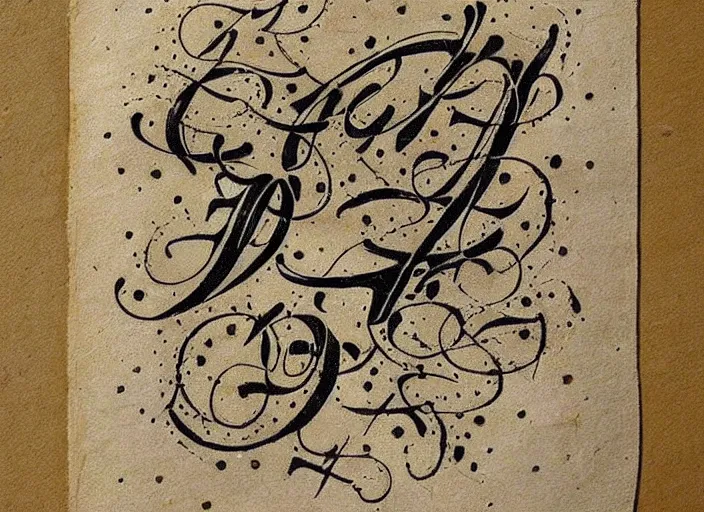 Prompt: beautiful handwriting style lettering, medieval blackletter, decorative, initial letter a