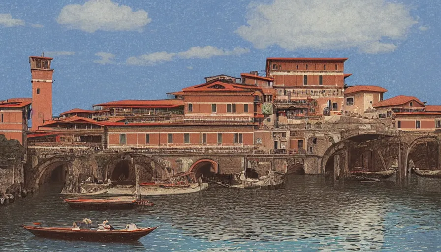 Prompt: italy historical sites by hasui kawase, artstation, cinematic composition