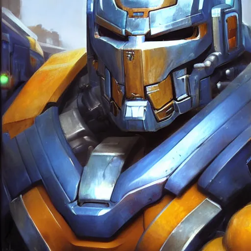 Image similar to greg manchess portrait painting of optimus prime the transformer as overwatch character, medium shot, asymmetrical, profile picture, organic painting, sunny day, matte painting, bold shapes, hard edges, street art, trending on artstation, by huang guangjian, gil elvgren, ruan jia, greg rutkowski, gaston bussiere