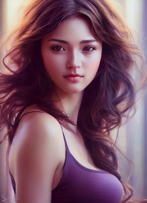 Image similar to photo of a gorgeous young woman in the style of stefan kostic, realistic, sharp focus, 8k high definition, insanely detailed, intricate, elegant, art by stanley lau and artgerm