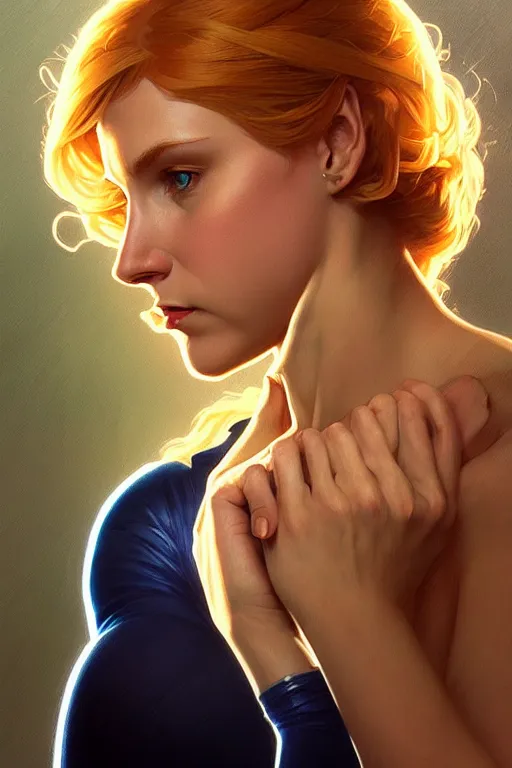 Image similar to a portrait of invisible woman ( sue storm ), fantasy, sharp focus, intricate, elegant, digital painting, artstation, matte, highly detailed, concept art, illustration, ambient lighting, art by ilya kuvshinov, artgerm, alphonse mucha, and greg rutkowski