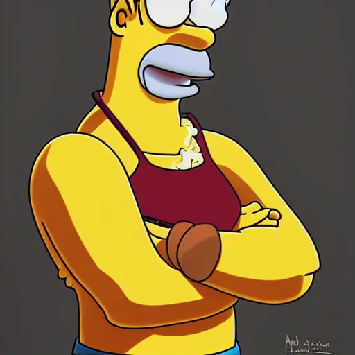 Prompt: realistic Portrait of Homer Simpson as a human, vibrant color scheme, highly detailed, in the style of annie leibovitz, cinematic, artstation, Greg rutkowski