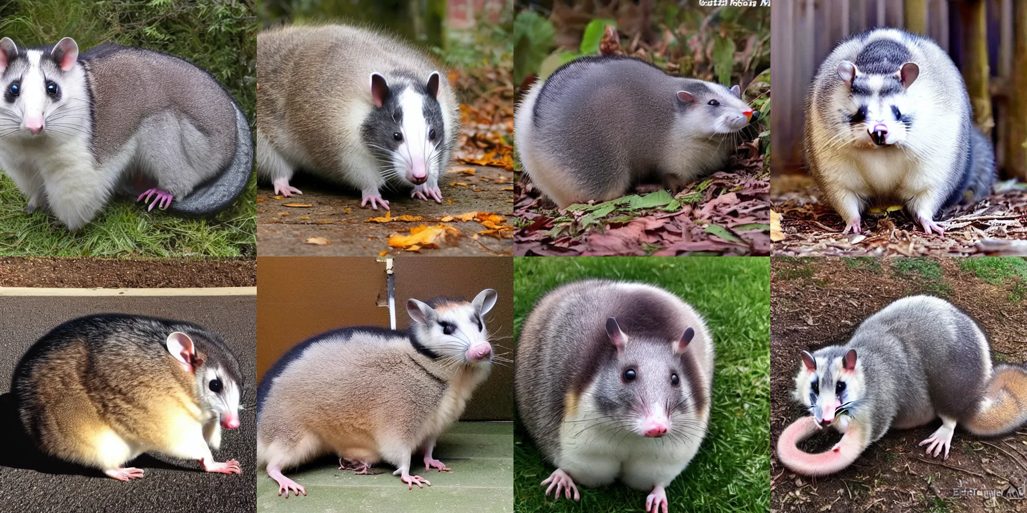 Prompt: photo of the biggest roundest fattest opossum (he's a very good boy)