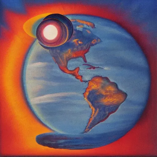 Image similar to the sun is staring the earth, surrealism