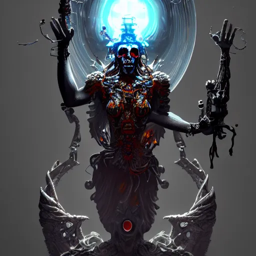 Image similar to Cosmic deity of death and disorder, hyperdetailed, artstation, cgsociety, 8k
