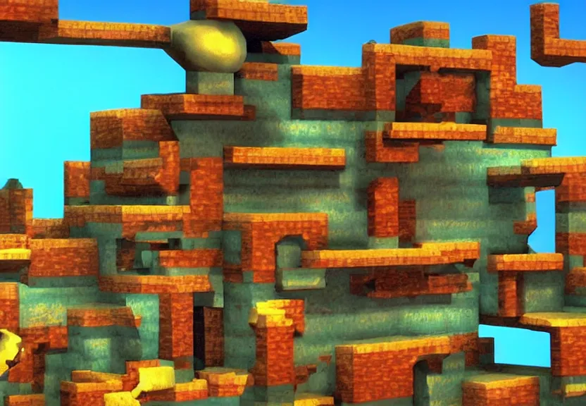 Prompt: ps 1 action platformer video game with 3 d graphics made by salvador dali, retro 3 d, highly detailed, low poly, 9 0 s video game