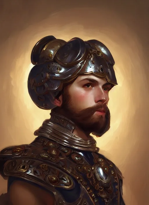 Image similar to portrait of an ancient roman character in incredible rich ornate armor, by ilya kuvshinov, by thomas lawrence, by bayard wu, trending on artstation, masterpiece