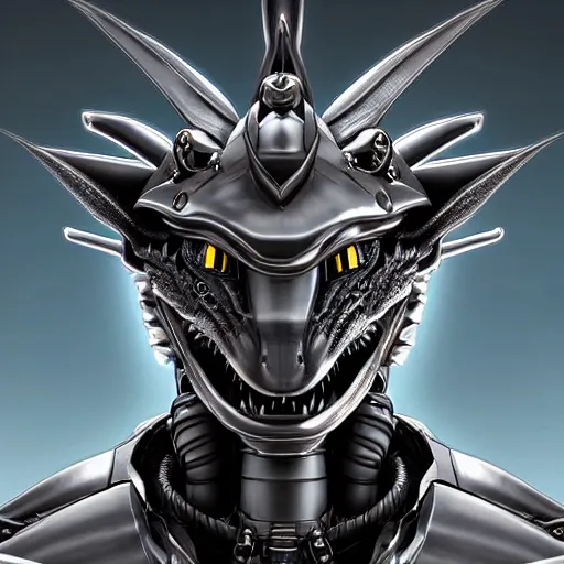 Prompt: close up bust of a cute stunning robot anthropomorphic female dragon, with sleek silver armor, a black OLED visor over the eyes, looking at the camera, her dragon maw open in front of the camera, camera looking down into the detailed living maw, about to consume you, on the beach at sunset, highly detailed digital art, furry art, anthro art, sci fi, warframe art, destiny art, high quality, 3D realistic, mawshot, dragon art, Furaffinity, Deviantart