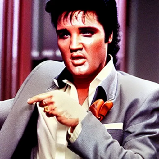 Image similar to elvis as tony montana in scarface