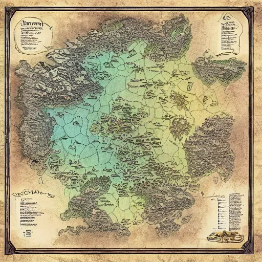 Image similar to fantasy cartographer map