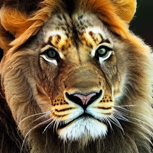 Image similar to Photo of a hybrid of a lion and a tiger