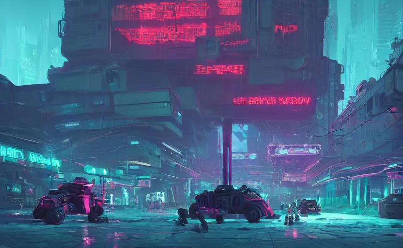 ArtStation - Lonely Cyberpunk Purple Robot 4k