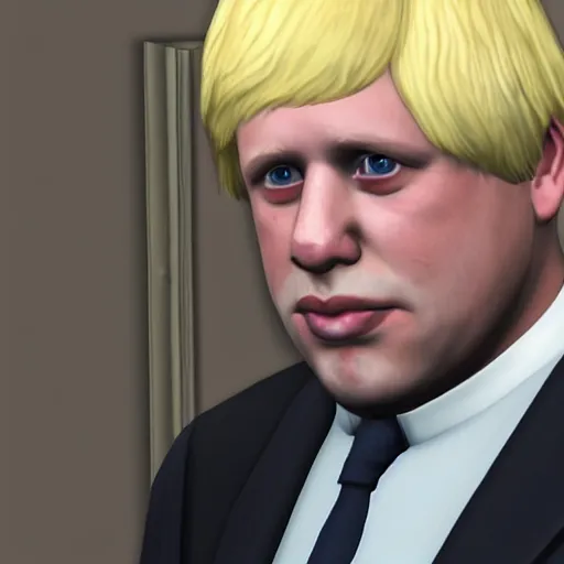 Prompt: Boris Johnson in sims 4, game play