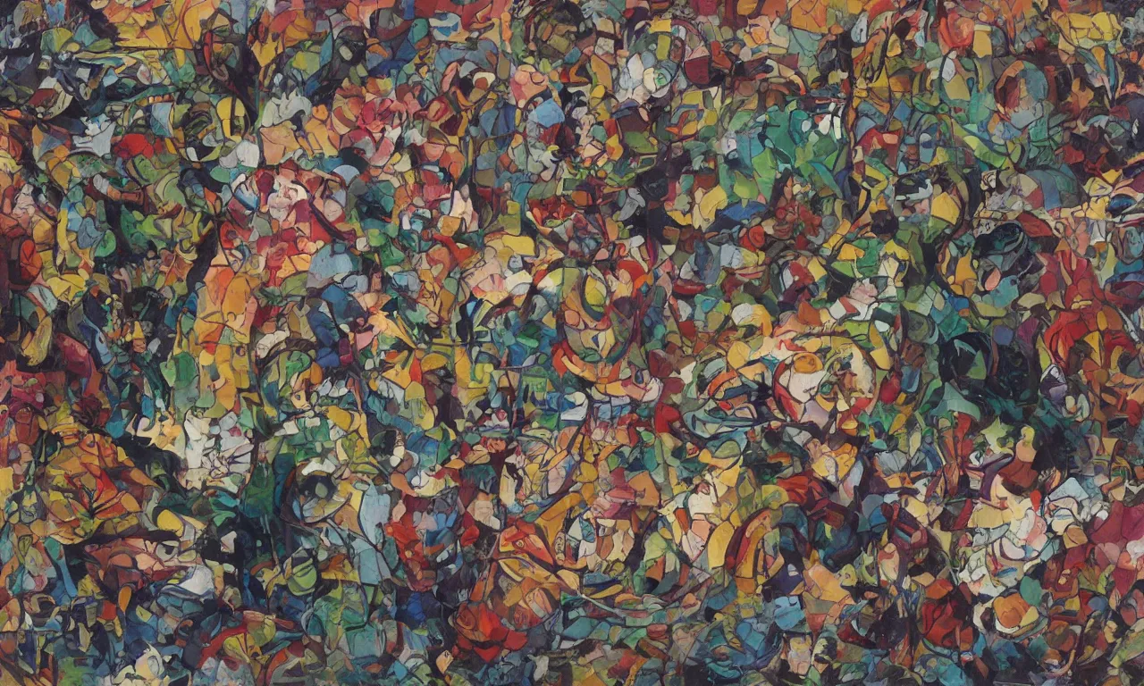 Image similar to cornucopia tick-tock, kandinsky, oil on canvas