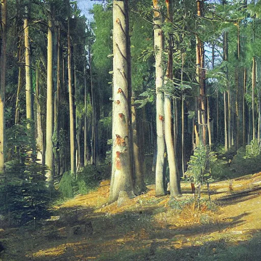 Prompt: Burge, beautiful painting by Ivan Shishkin