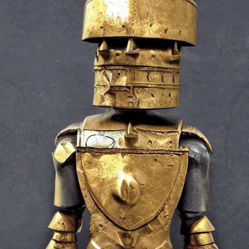 Image similar to Royal Humanoid Warforged guard made of stone wielding a guisarme, sun symbol engraved in it's chest, buff, realistic, High res, detailed, dungeons and dragons